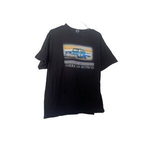 Gildan Mens Black American Hotrod Crew Neck Short Sleeve T-Shirt Size XL